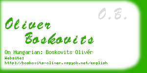 oliver boskovits business card